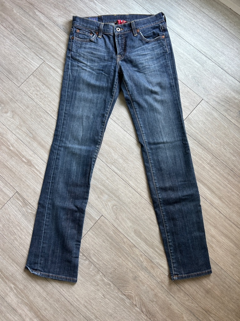 Lucky Brand Dungaree Jeans in Dark Blue Wash
